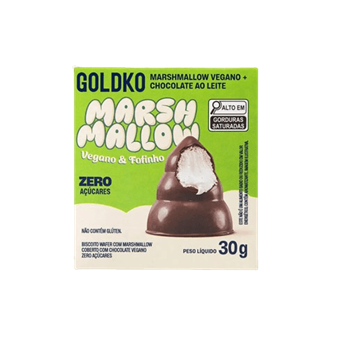 Musa Marshmallow Coberto com Chocolate ao Leite Vegano Goldko 30g