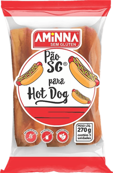Pão de Hot Dog Sem Glúten Aminna 270g refrig.