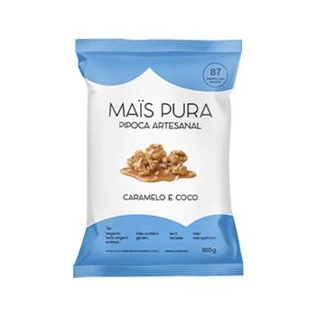 Pipoca Artesanal Caramelo E Coco Mais Pura 100g