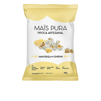 Pipoca Artesanal Sabor Manteiga Mais Pura 40g