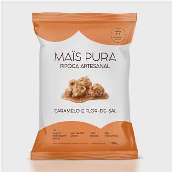 Pipoca Caramelo E Flor De Sal Mais Pura 100g