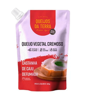 Queijo Cremoso de Castanha de Caju Defumada Queijos da Terra 180g refrig.