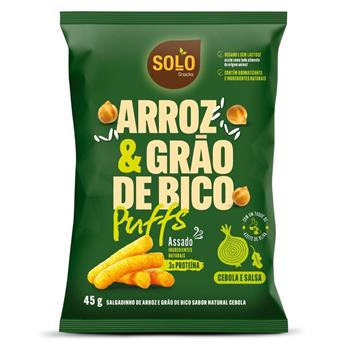 Snack Puffs Arroz e Grao de Bico Sabor Cebola e Salsa Solo 45g