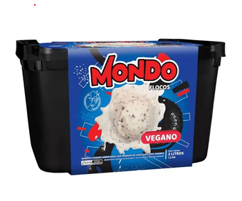 Sorvete Vegano Sabor Flocos Mondo 2l refrig.