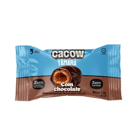 Tâmara com Cobertura Proteica Sabor Chocolate Cacow 10g