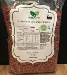 Proteina de Soja Granulada Bacon nao transgenico Mundo PTS 250g