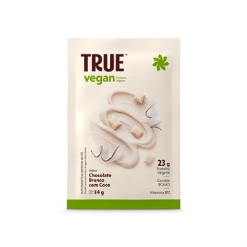 Proteína Isolada de Ervilha e Arroz Chocolate Branco com Coco True Vegan 34g