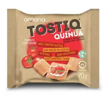 Tostiq Quinua Tomate e Ervas Sem Gluten Amana 70g