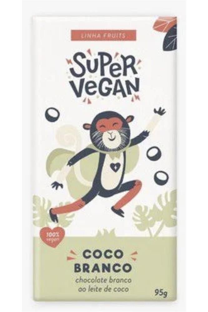 Barra De Chocolate Coco Branco Vegano Super Vegan 95g