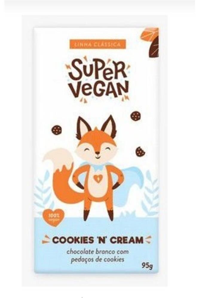 Barra De Chocolate Cookies N Cream Super Vegan 80g
