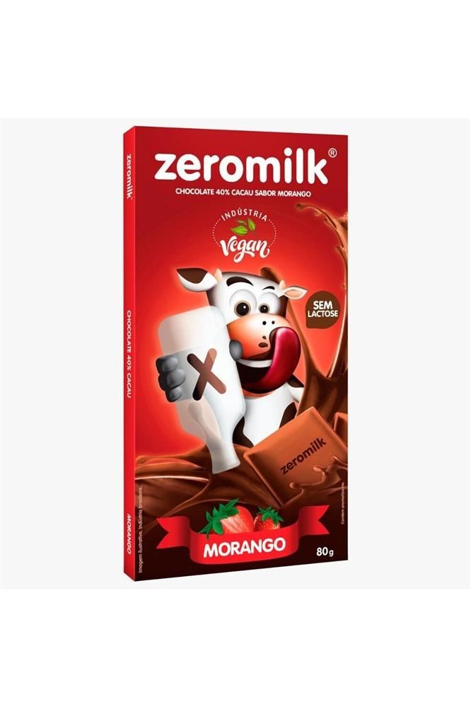Chocolate Zeromilk 40 Cacau Morango  80g