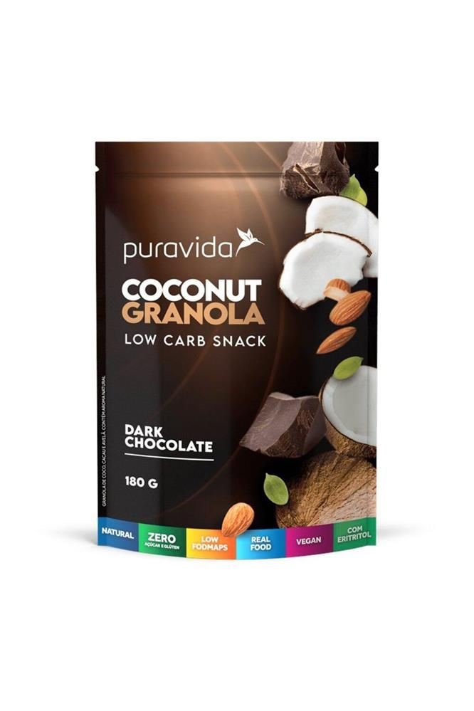 Coconut granola low cab dark chocolate puravida - 180g
