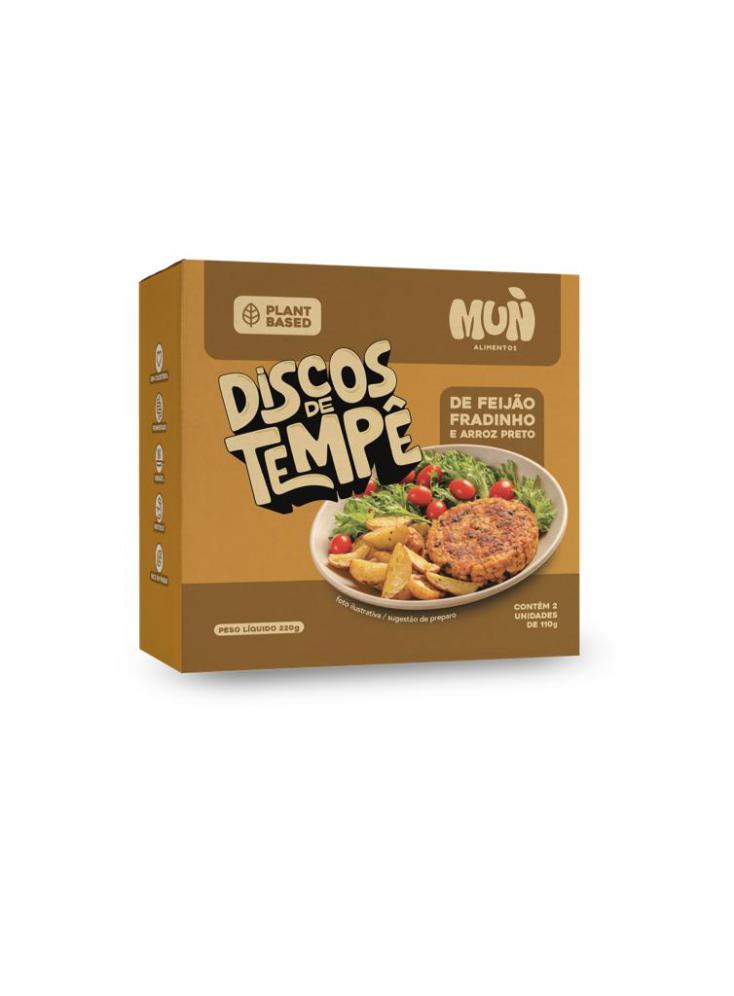 Discos de Tempê de Feijão Fradinho com Arroz Negro Mun Alimentos 220g refrig.