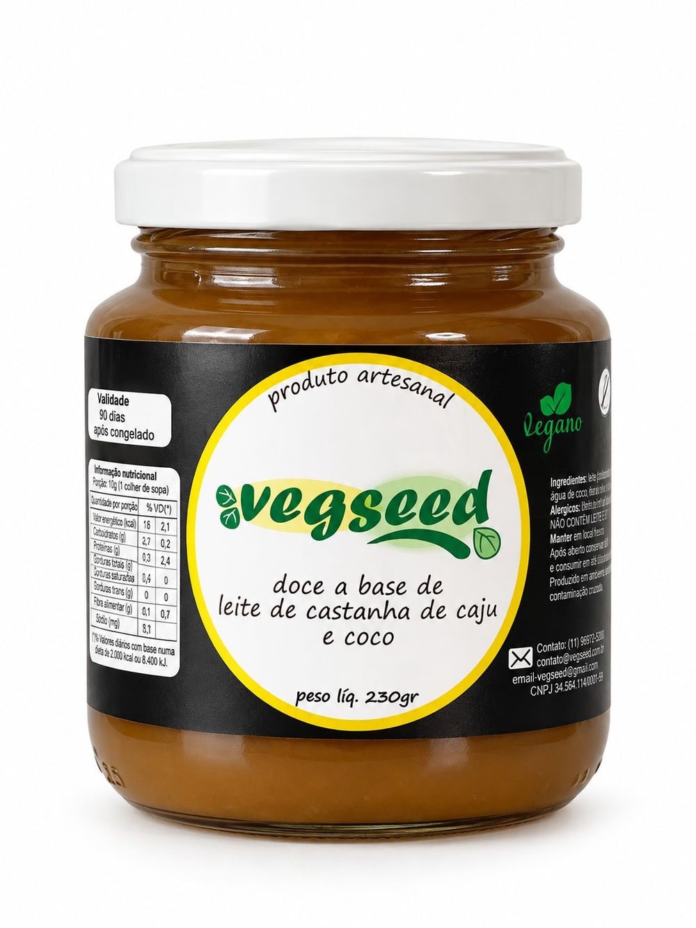 Doce De Leite De Coco E Castanha Vegseed 230g