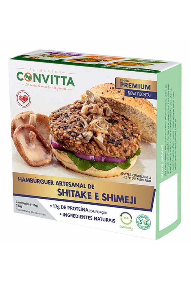 Hamburguer de shitake e shimeji convitta 330g 17g de proteína