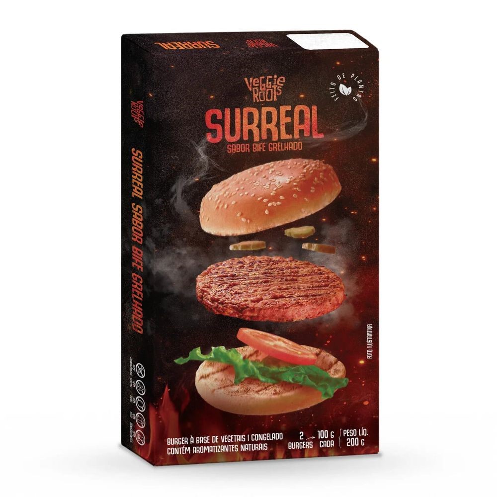 Hamburguer Vegano Surreal Sabor Bife Grelhado Veggie Roots 200g refrig.