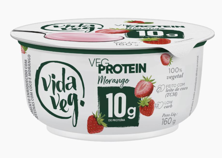 Iogurte Vegprotein Morango Vida Veg 160g refrig.