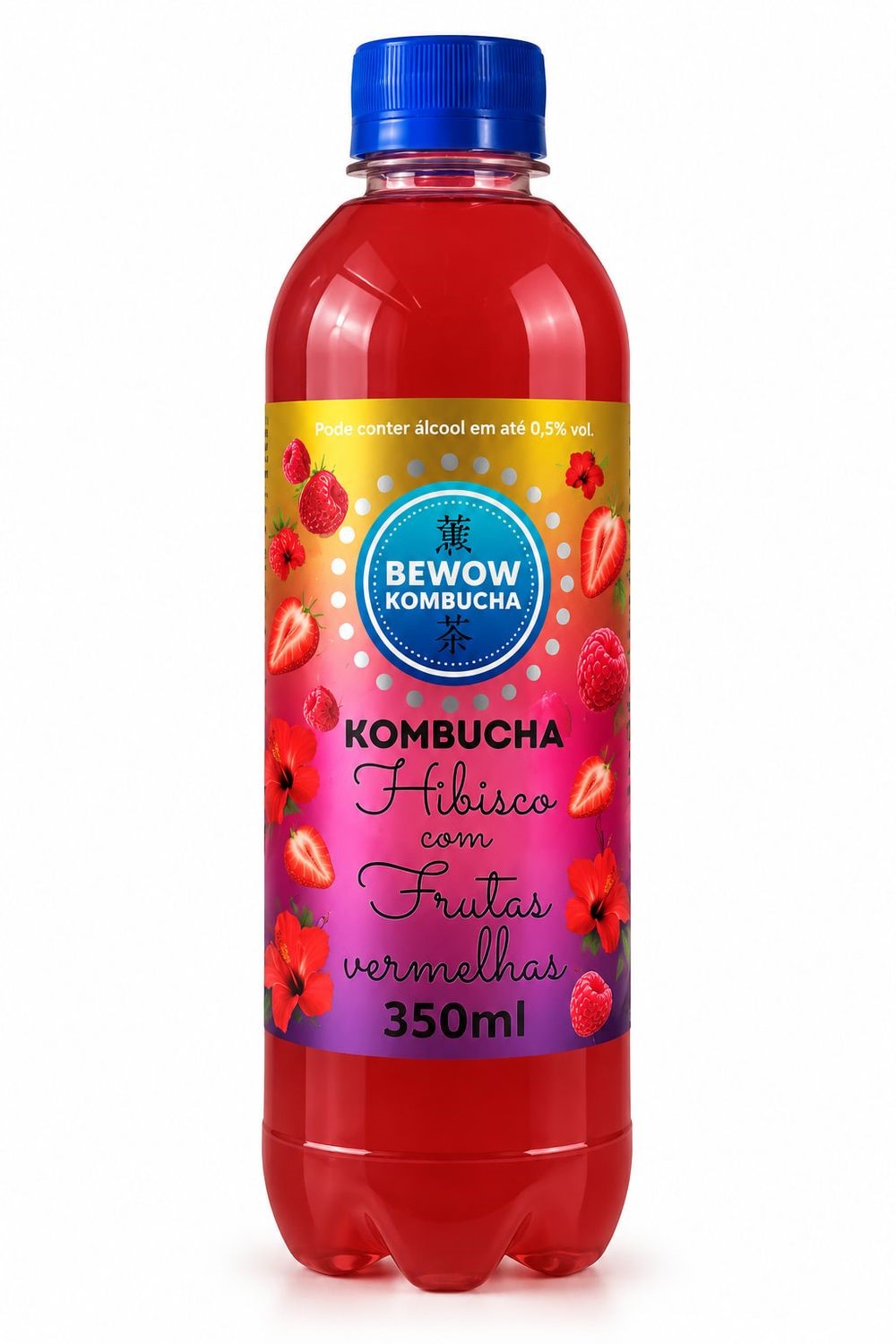 Kombucha Hibisco com Frutas Vermelhas Bewow 350ml refrig.