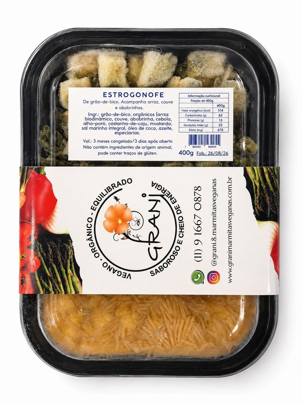 Marmita Vegana Estrogonofe Grani 400g refrig.
