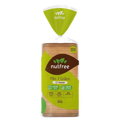 Pão 7 Graos Sem Gluten Nutfree 400g refrig.