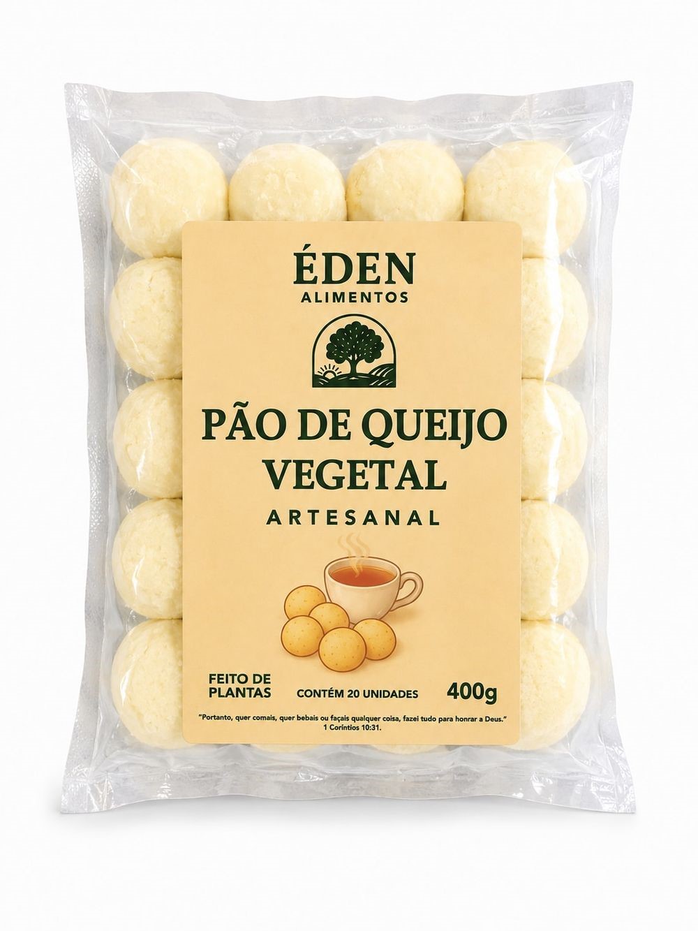 Pão de Queijo Vegano Éden 400g refrig.