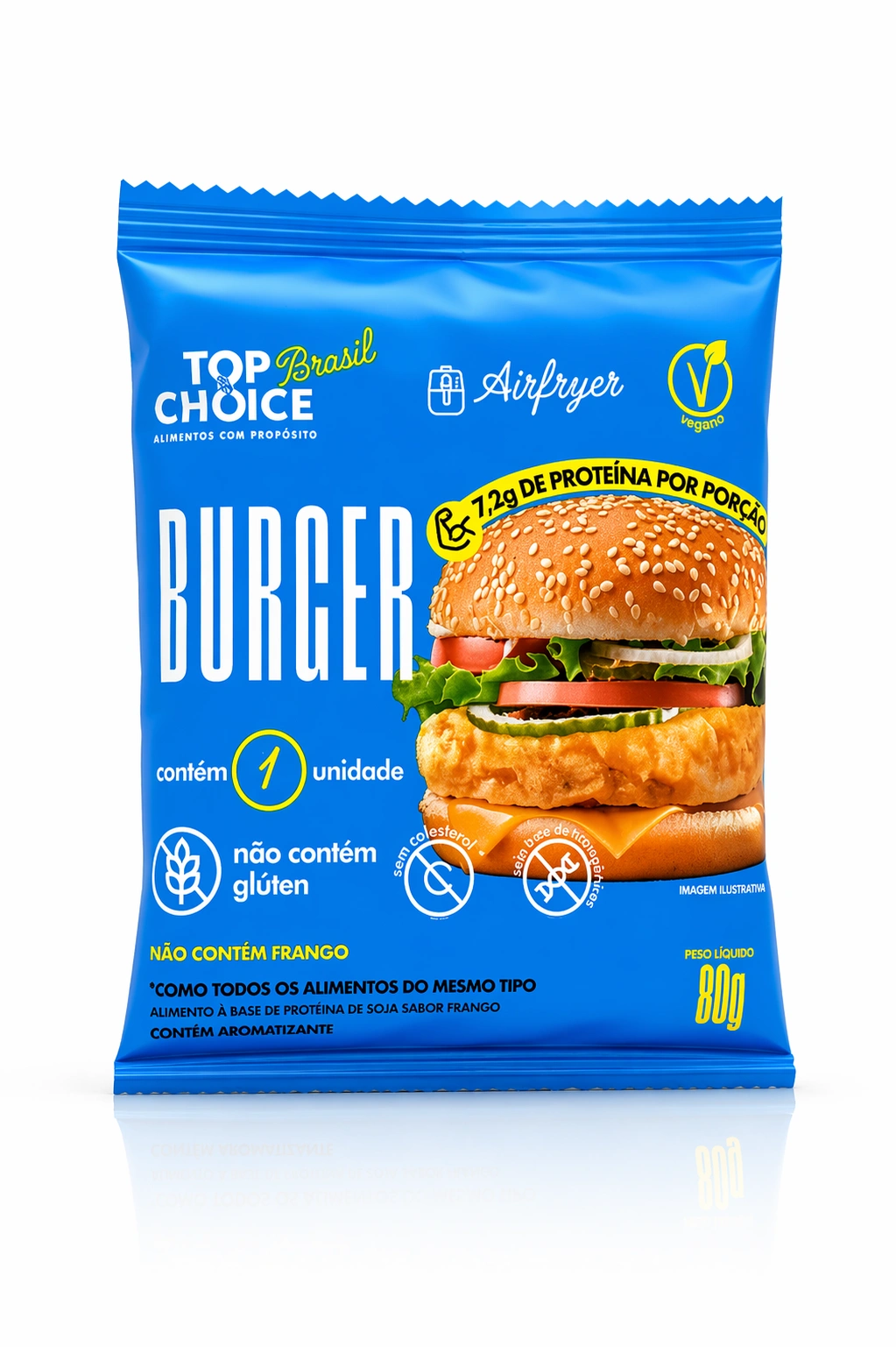 Burger Vegetal Sabor Frango Top Choice 60g  refrig.