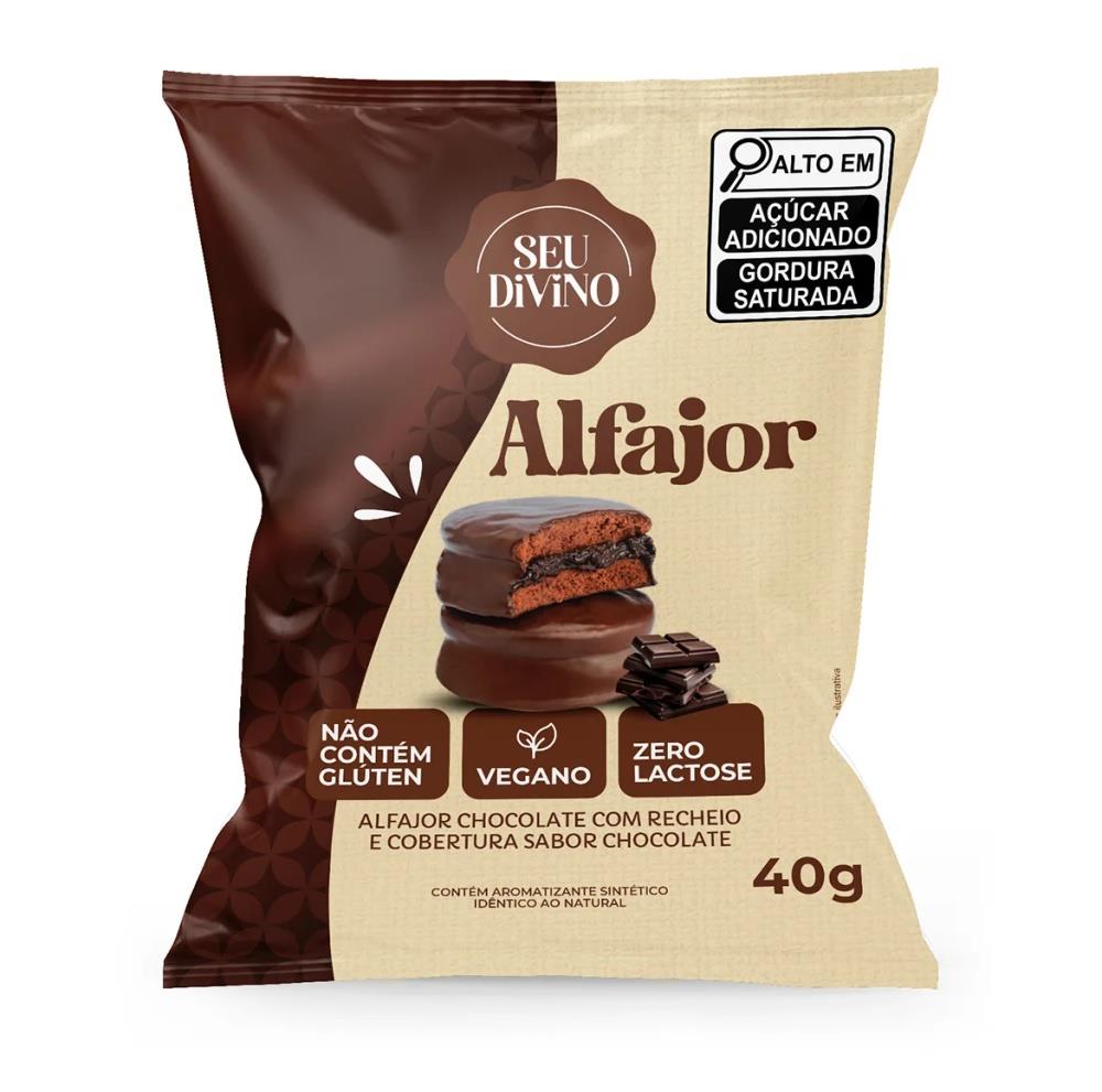 Alfajor Chocolate com Recheio Chocolate Sem Glúten Seu Divino 40g