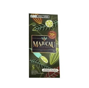 Barra de Chocolate 70% Cacau com Limão e Flor de Sal Majucau 70g