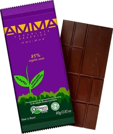 Barra de Chocolate 85% Cacau Orgânico Amma 80g