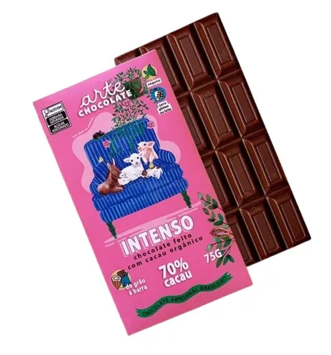 Barra de Chocolate Intenso 70% Cacau Arte Chocolate 75g