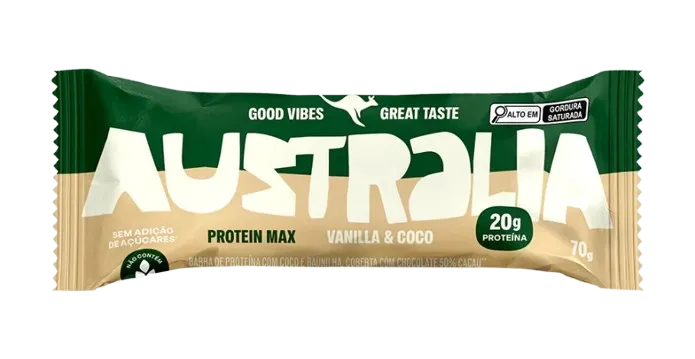 Barra de Proteína Australia Vanilla e Coco Harts 70g