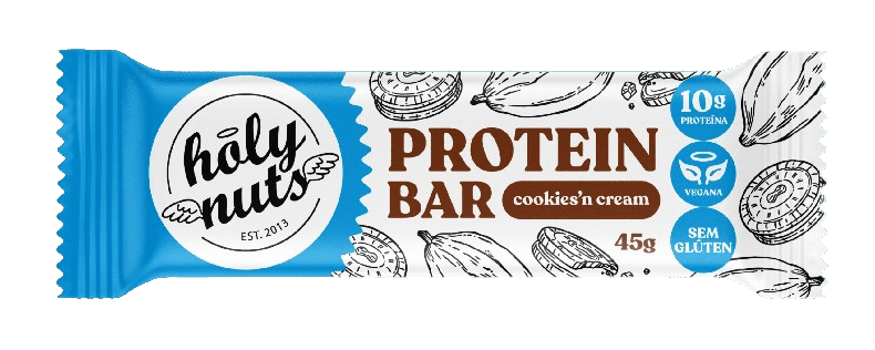 Barra de Proteina Cookies Cream Holy Nuts 45g