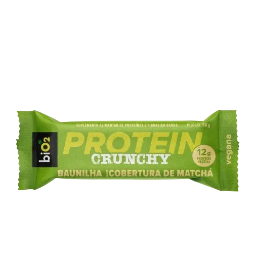 Barra Protein Crunchy Baunilha com Cobertura de Matcha Bio2 50g