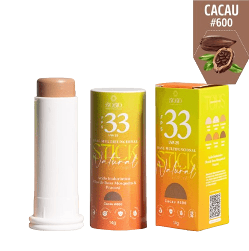 Base Multifuncional em Bastão com Cor e Protetor Solar Fps33 Tom 600 Biobio 14g