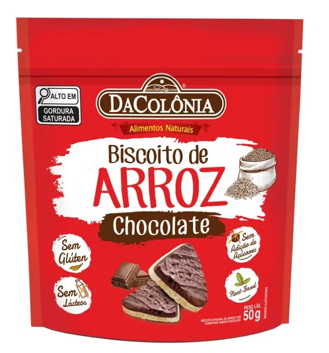 Biscoito de Arroz com Chocolate Dacolônia 50g