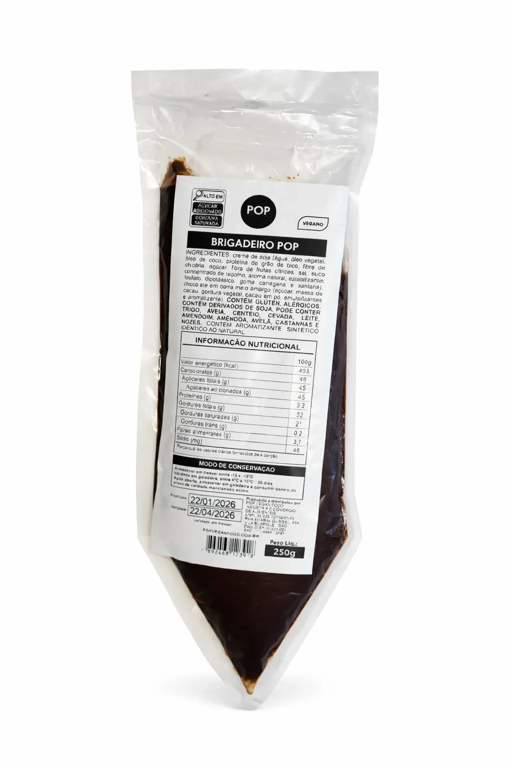 Bisnaga Brigadeiro Vegano Pop Vegan  250g refrig.