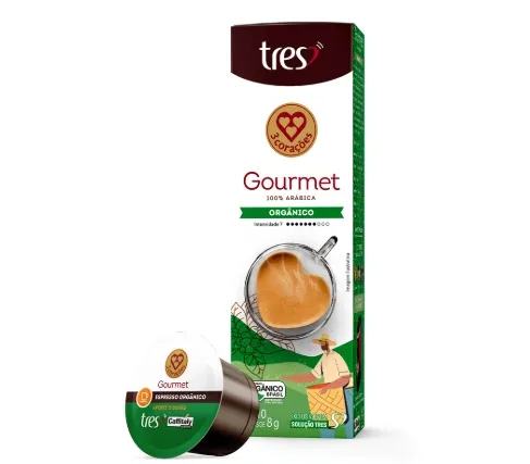 Cápsula Café Gourmet Orgânico Tres Corações 8g