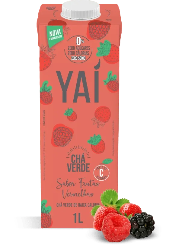 Chá Verde Sabor Frutas Vermelhas Yaí 1L