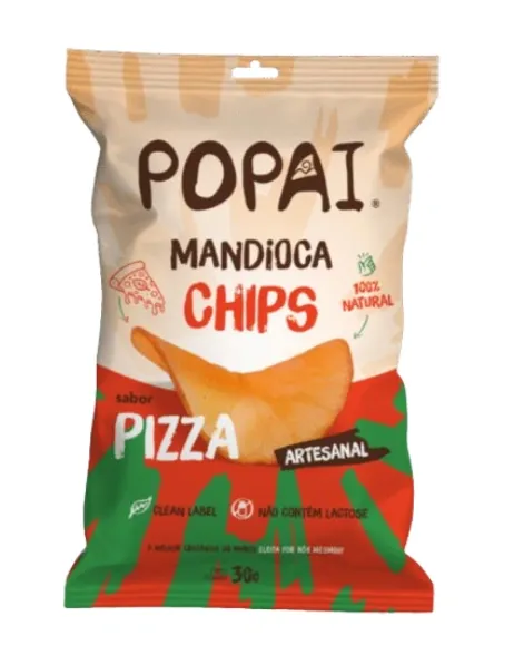 Chips de Mandioca Sabor Pizza Popai  30g