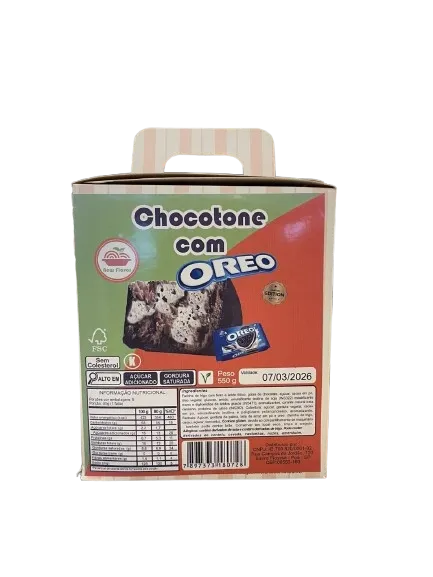 Chocotone Vegano com Creme de Oreo New Flavor 550g