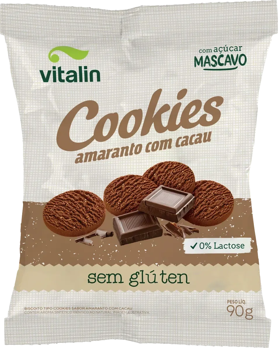 Cookies Amaranto Com Cacau Vitalin 90g