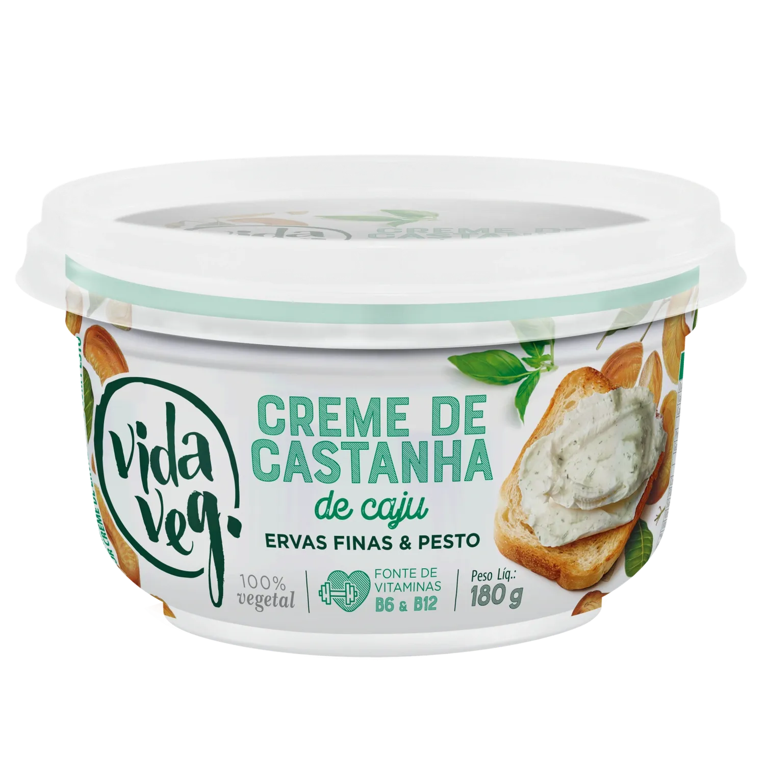Creme de Castanha de Caju Ervas Finas e Pesto Vida Veg 180g  refrig.