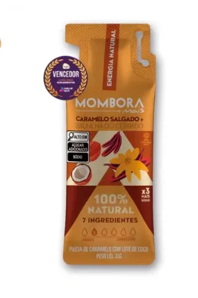 Gel de Carboidrato Caramelo Salgado com Baunilha do Cerrado Sachê Mombora 30g