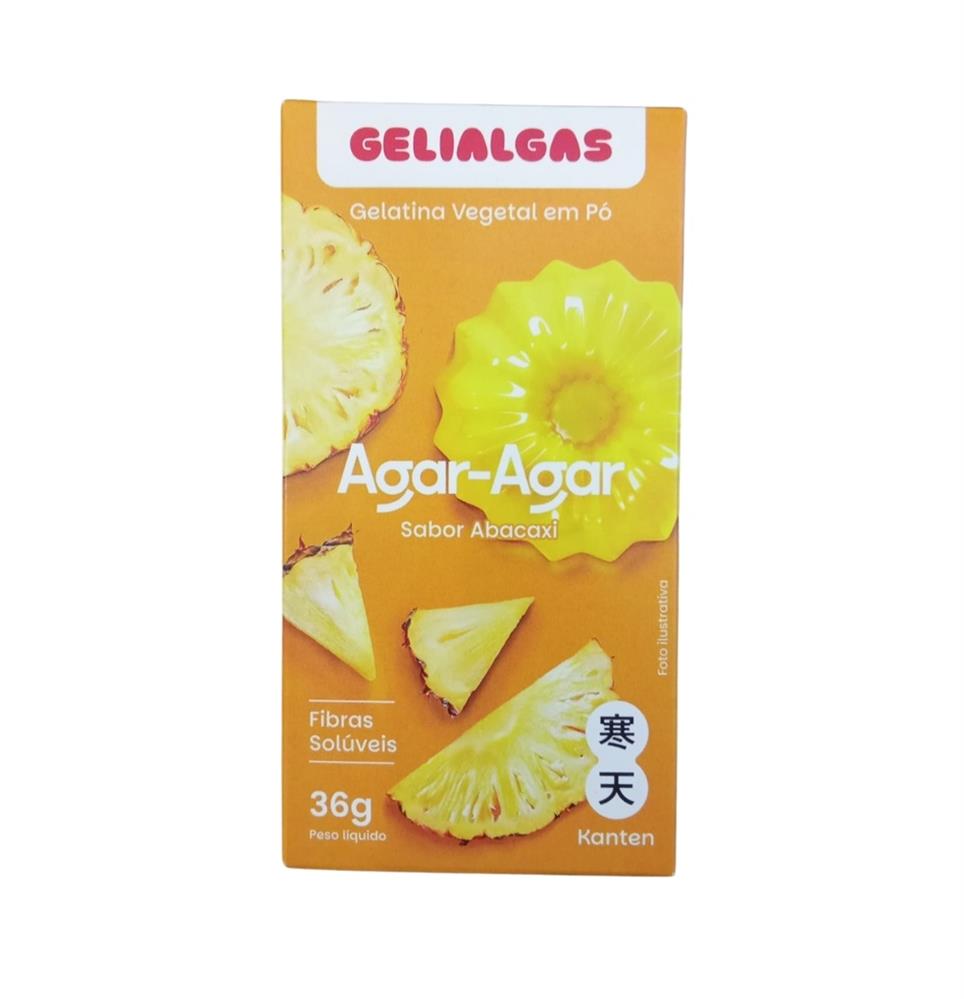 Gelatina Agar-Agar Sabor Abacaxi Gelialgas 36g