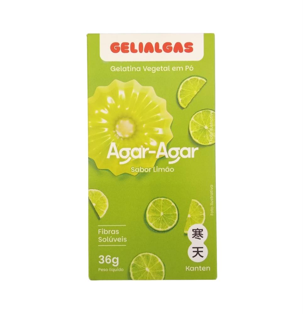 Gelatina Agar-Agar Sabor Limão Gelialgas 36g