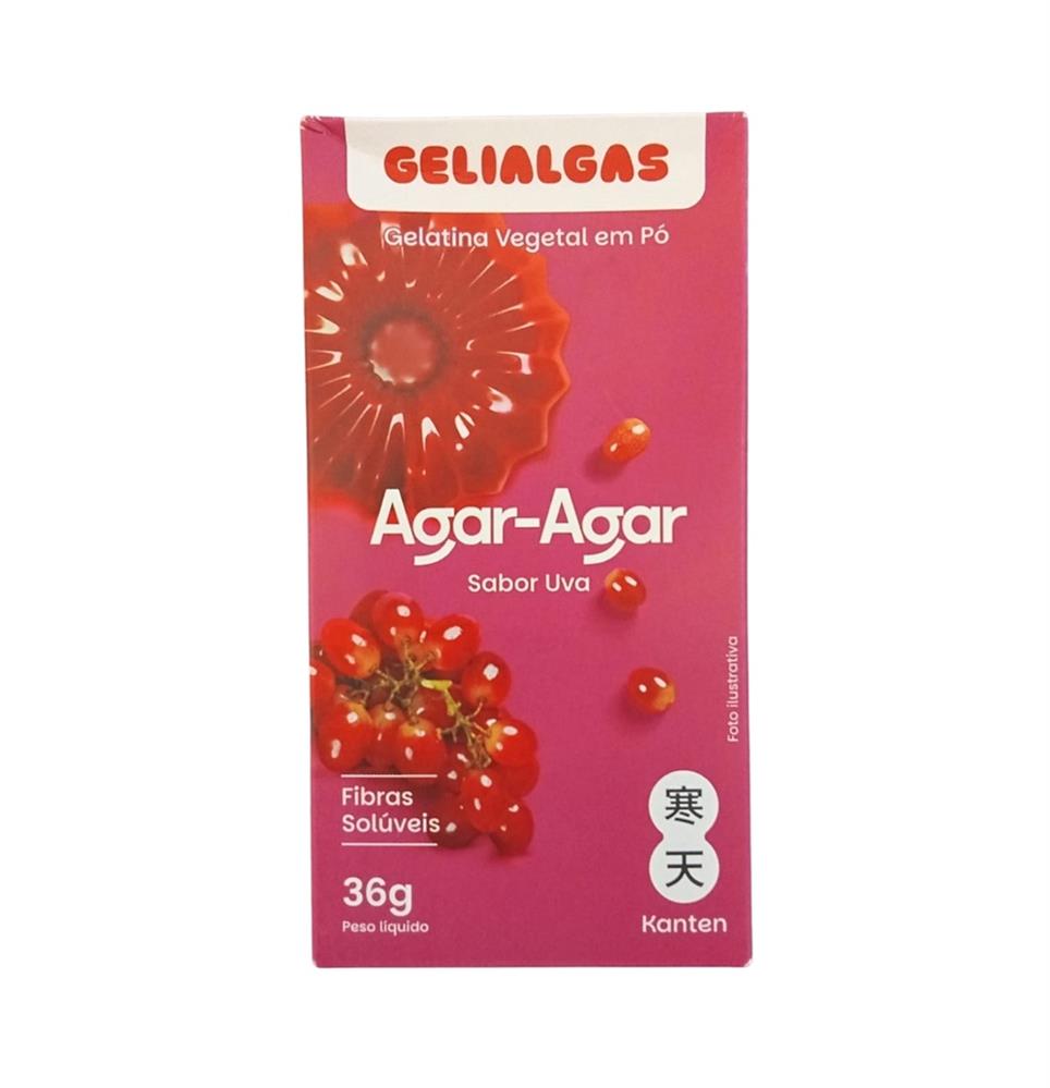 Gelatina Agar-Agar Sabor Uva Gelialgas 36g