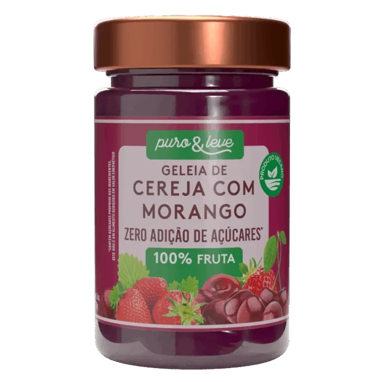 Geleia de Cereja com Morango sem Açúcar Puro e Leve 230g