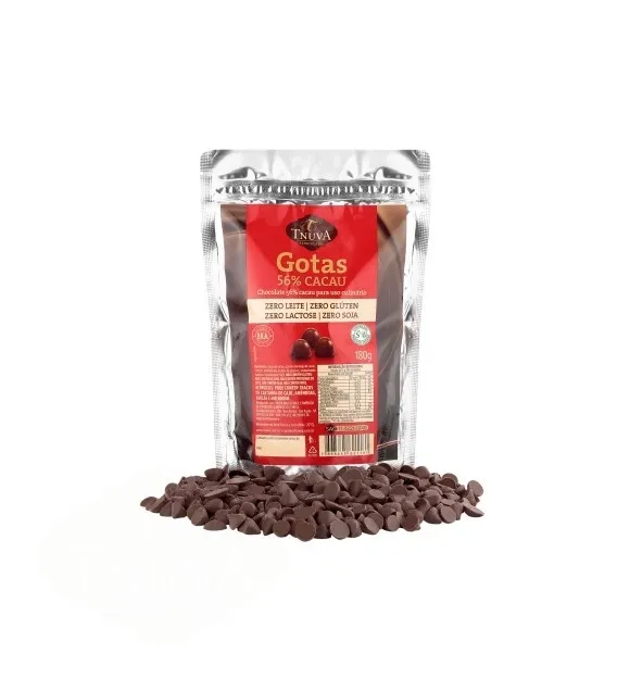 Gotas De Chocolate 56%  Cacau Vegano Tnuva Uso Culinário 180g