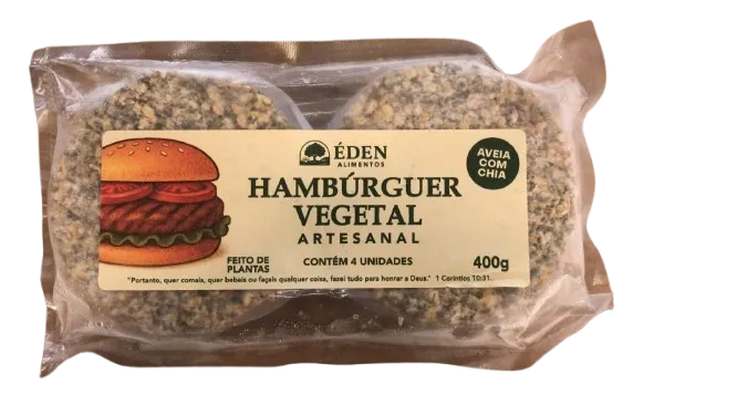 Hambúrguer Aveia Com Chia Eden 400g refrig.