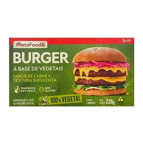 Hamburguer Vegetal Sabor Carne MetaFoods 220g refrig.